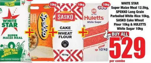Spekko - Super Maize Meal, Long Grain Parboiled White Rice, Cake Wheat Flour & White Sugar