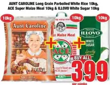 Ace - Long Grain Parboiled White Rice, Super Maize Meal, White Sugar