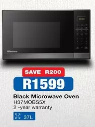 Hisense - Black Microwave Oven H37MOBS5X