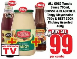 All Gold - Tomato Sauce, Tangy Mayonnaise, Chutney