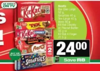 Kit Kat - , Tex, Bar One, Aero, Smarties