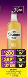 Savanna - Premium Dry/Angry Lemon/Light Cider 330ml NRB