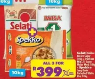IWISA - Golden Brown Sugar, Iwisa No.1 Super Maize Meal, Spekko Long Grain Parboiled White Rice