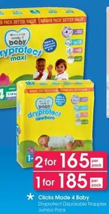 clicks - Dryprotect Disposable Nappies Jumbo Pack