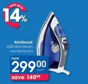 Kambrook - 2200 Watt Steam and Spray Iron