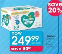 Pampers - Sensitive Baby Wipes 504 Pack