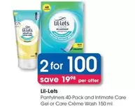lil-lets - Pantiliners 40-Pack and Intimate Care Gel or Care Crème Wash 150 ml