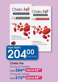Chef - Chela-Fer 24 mg 30 Tablets