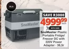 Snomaster - Plastic Portable Fridge/Freezer DC with 220V Power Adapter