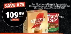 Nescafé - Nescafe Cappuccino Sticks & Nestle Kit Kat Chocolate Slab