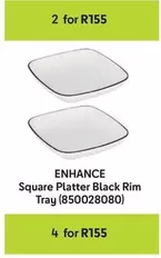 Square Platter Black Rim Tray (850028080)
