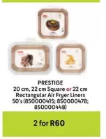 Prestige - 20 cm, 22 cm Square or 22 cm Rectangular Air Fryer Liners 50's