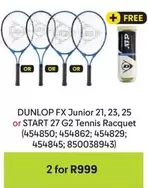 Dunlop - DUNLOP FX Junior 21, 23, 25 or START 27 G2 Tennis Racquet (454850; 454862; 454829; 454845; 850038943)