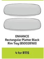 Rectangular Platter Black Rim Tray (850028160)