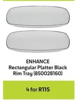 Rectangular Platter Black Rim Tray (850028160)