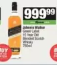 Johnnie Walker - Green Label 15 Year Old Blended Scotch Whisky 750ml