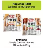 Rainbow - Simply Chicken Viennas
