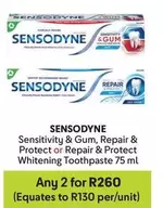 Sensodyne - Sensitivity & Gum, Repair & Protect or Repair & Protect Whitening Toothpaste