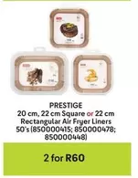 Prestige - 20 cm, 22 cm Square or 22 cm Rectangular Air Fryer Liners 50's (850000415; 850000478; 850000448)