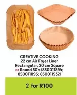 Creative - 22 cm Air Fryer Liner Rectangular, 20 cm Square or Round 50's (850011894; 850011895; 850011932)