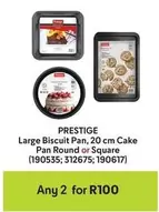 Prestige - Large Biscuit Pan, 20 cm Cake Pan Round or Square (190535; 312675; 190617)