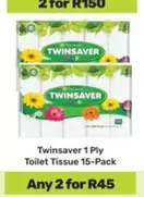Twinsaver - 1 Ply Toilet Tissue 15-Pack