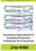 Sensodyne - Rapid Relief OR Complete Protection Toothpaste