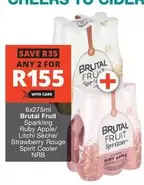 Apple - Brutal Fruit Sparkling Ruby , Litchi Seche/Strawberry Rouge Spint Cooler NRB