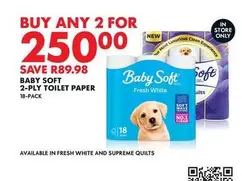 Baby Soft - BABY SOFT 2-PLY TOILET PAPER 18-PACK