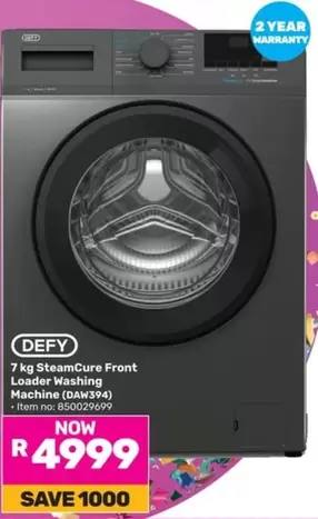 Defy - 7 kg SteamCure Front Loader Washing Machine (DAM394)