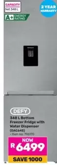 Defy - 348 L Bottom Freezer Fridge with Water Dispenser (DAC648)