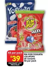 PIN POP/YOGUETA LOLLIPOPS