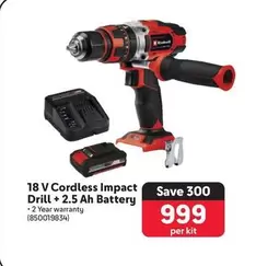 Einhell - 18 V Cordless Impact Drill + 2.5 Ah Battery