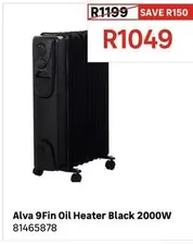 Alva - 9Fin Oil Heater Black 2000W