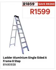 Ladder Aluminium Single Sided A Frame 8 Step
