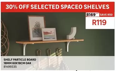 Shelf Particle Board 18mm 60x18cm Oak