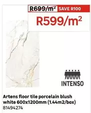 Artens Floor Title Porcelain Blush White 600 X 1200 Mm