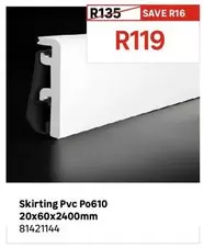 Skirting Pvc Po610 20x60x2400mm