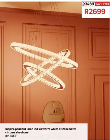 Inspire Pendant Lamp Led X3 Warm White D62cm Metal