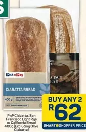 Pick n Pay - PnP Ciabatta, San Francisco Light Rye or California Bread