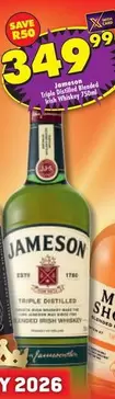 Jameson - Triple Distilled Irish Whiskey 750ml