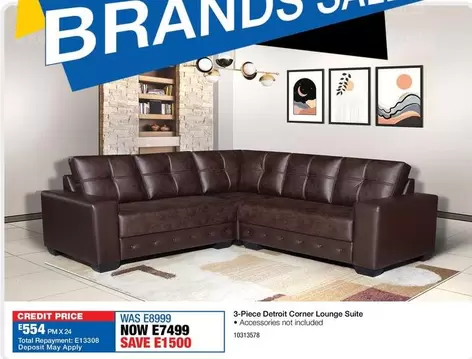 Total - 3-Piece Detroit Corner Lounge Suite