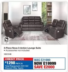 Total - 3-Piece Nova 3-Action Lounge Suite