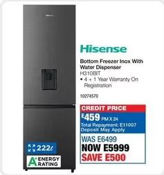 Hisense - Bottom Freezer Inox With Water Dispenser H310BIT