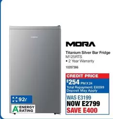 Total - Titanium Silver Bar Fridge M125RTS
