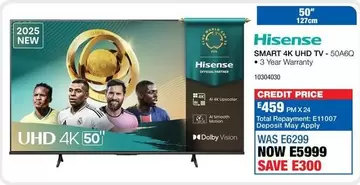 Hisense - SMART 4K UHD TV - 50A6Q