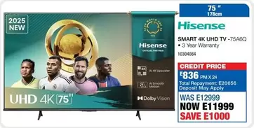 Hisense - SMART 4K UHD TV - 75A60