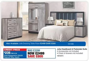 Total - Julia Headboard & Pedestals Suite