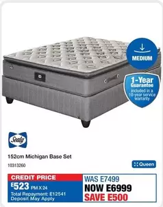 Sealy - 152cm Michigan Base Set 10313260