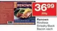 Renown - Rindless Streaky/Back Bacon